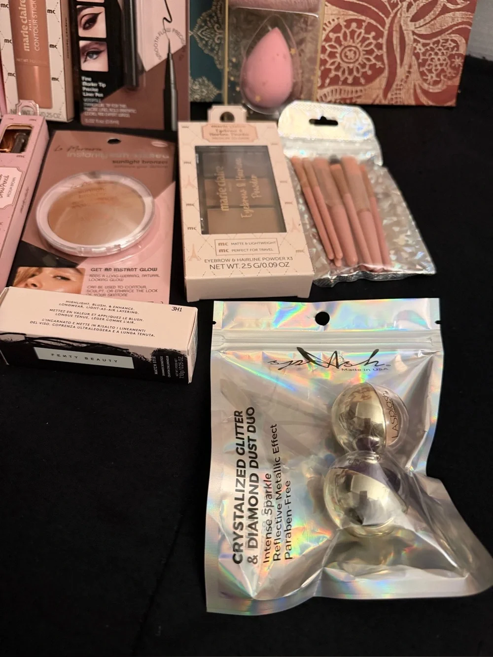 Assorted Makeup Collection - Pink & Rose Gold Accents-18 Pc